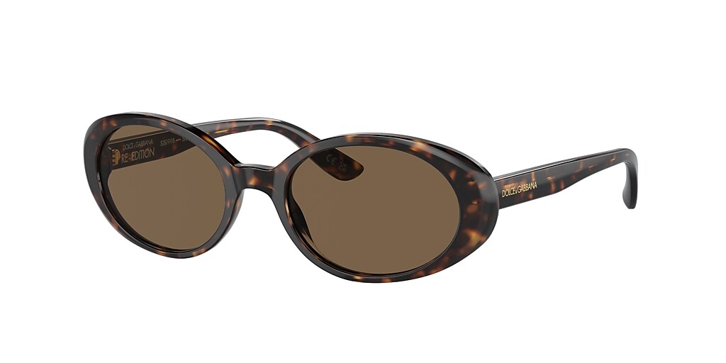 Dolce&Gabbana DG4443 52 Dark Brown & Havana Sunglasses | Sunglass Hut USA