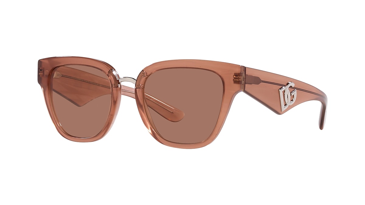 Dolce&Gabbana DG4437 51 Dark Brown & Fleur Caramel Sunglasses