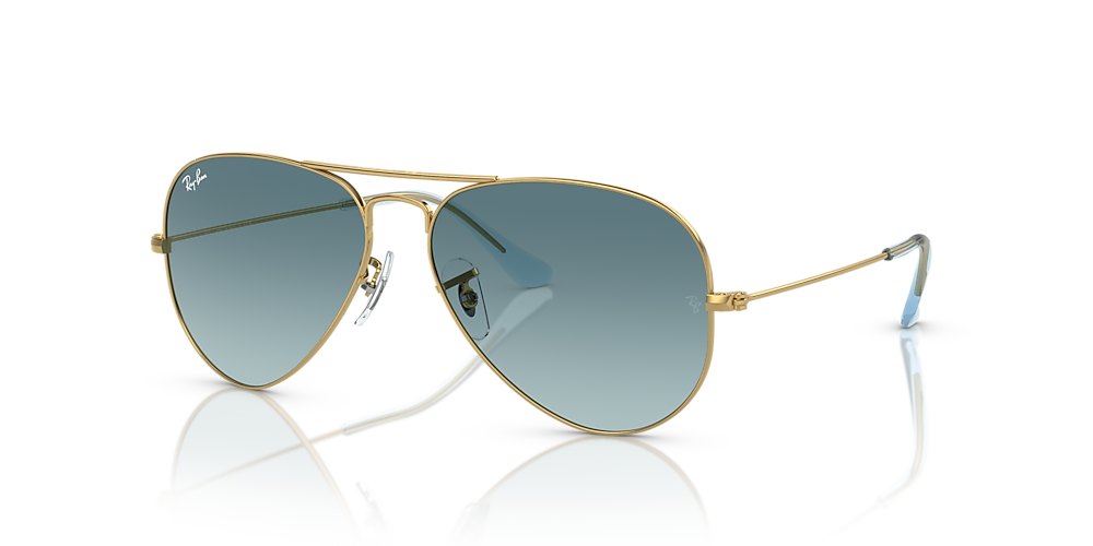 Ray-Ban RB3025 Aviator Gradient 58 Blue & Gold Sunglasses | Sunglass Hut USA