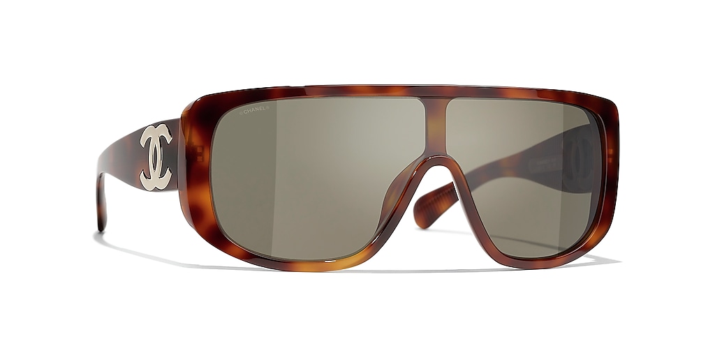 Chanel Shield Sunglasses CH5495 01 Brown & Dark Tortoise Sunglasses ...