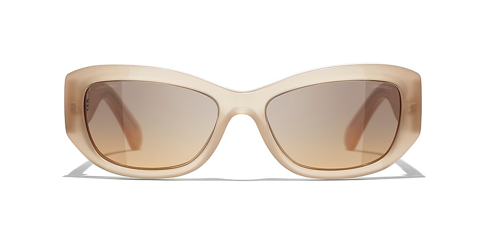 Chanel Rectangle Sunglasses CH5493 55 Yellow & Light Yellow Sunglasses