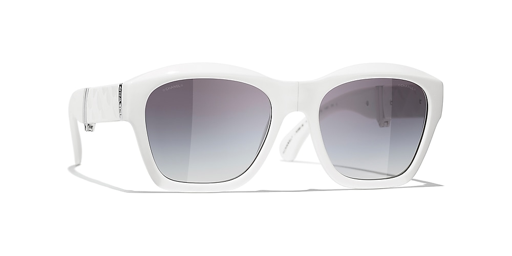 Chanel Square Sunglasses CH6055B 54 Gray & White Sunglasses