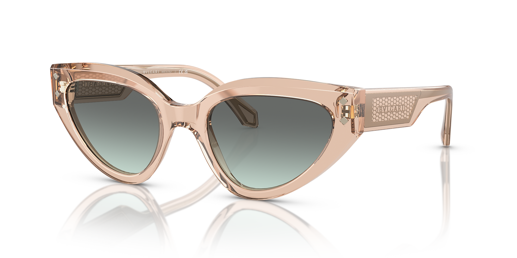 Bvlgari BV8256 53 Green Gradient & Transparent Brown Sunglasses