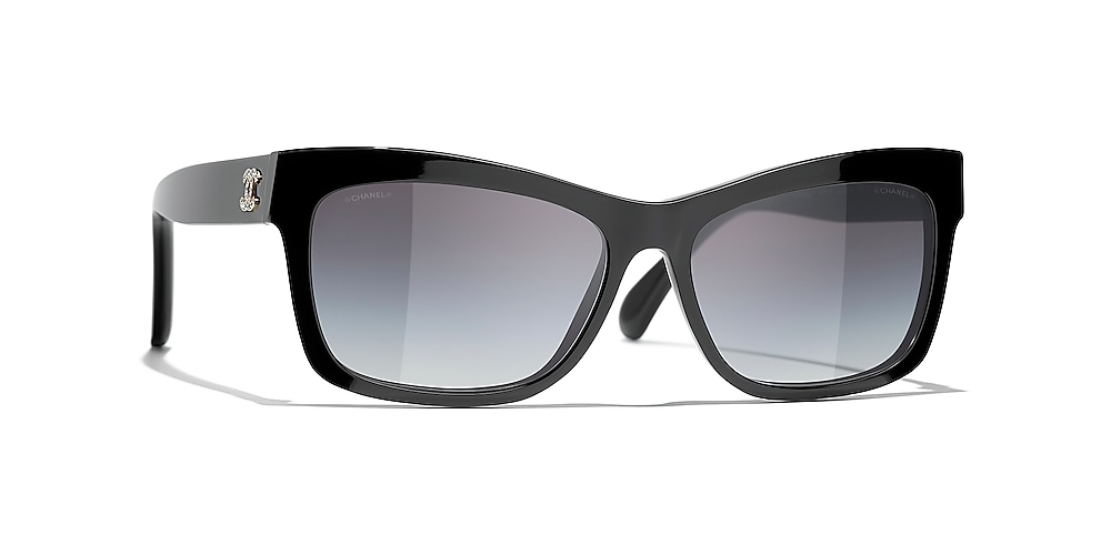 Chanel Rectangle Sunglasses CH5496B 56 Gray & Black Sunglasses