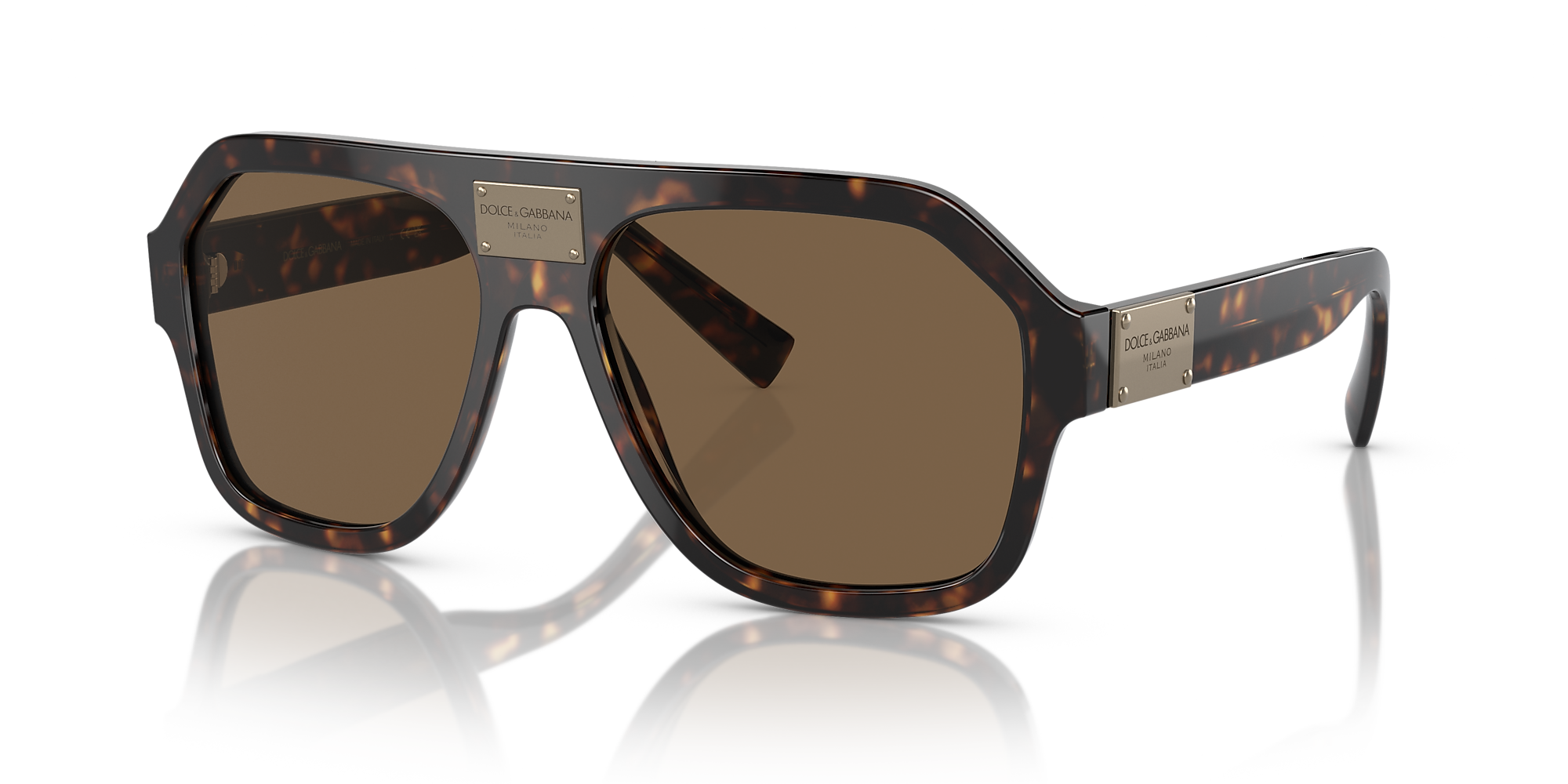 Dolce&Gabbana DG4433F 58 Dark Brown & Havana Sunglasses | Sunglass Hut USA