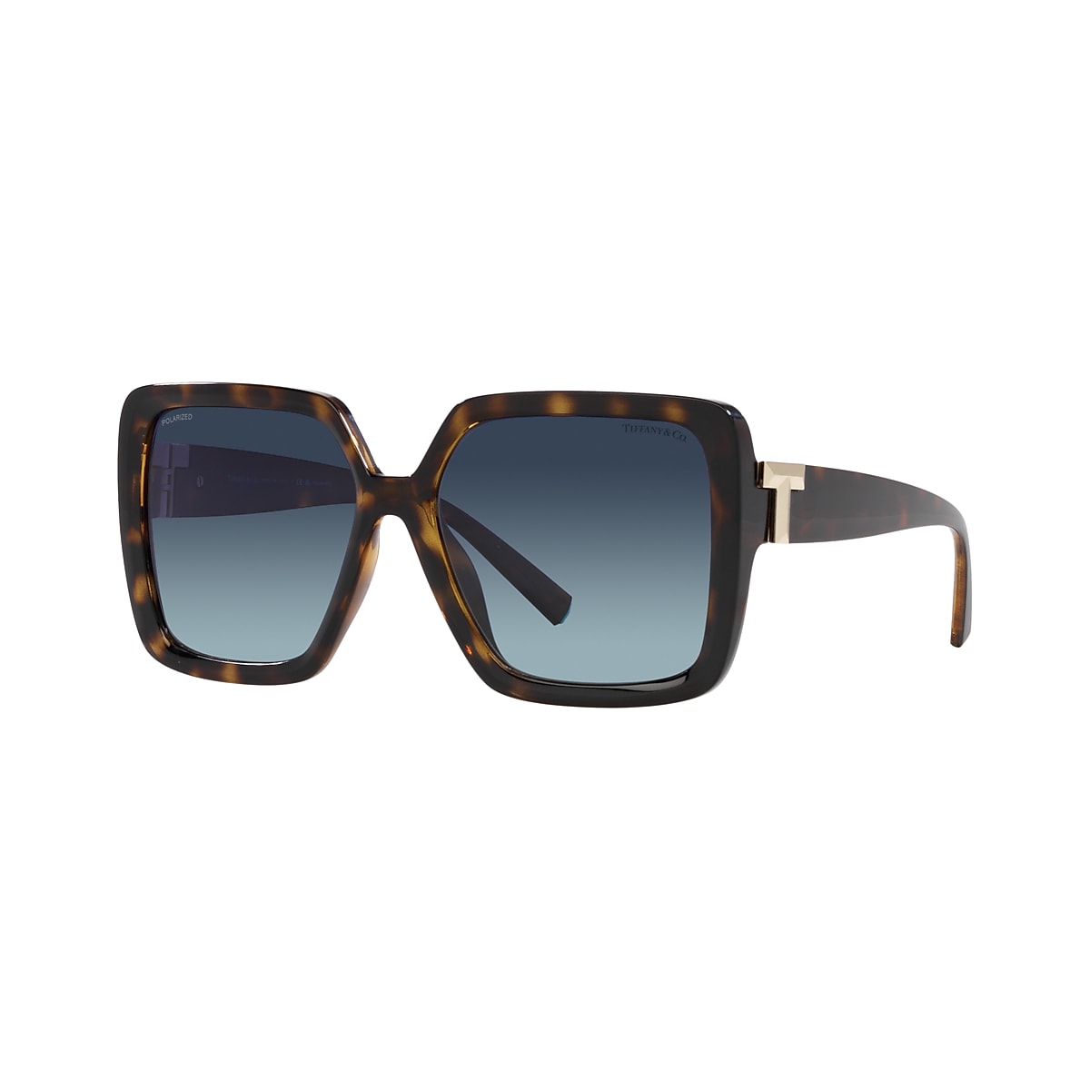 TIFFANY & CO. TF4206U Havana - Women Luxury Sunglasses, Azure Gradient Dark  Blue Polar Lens