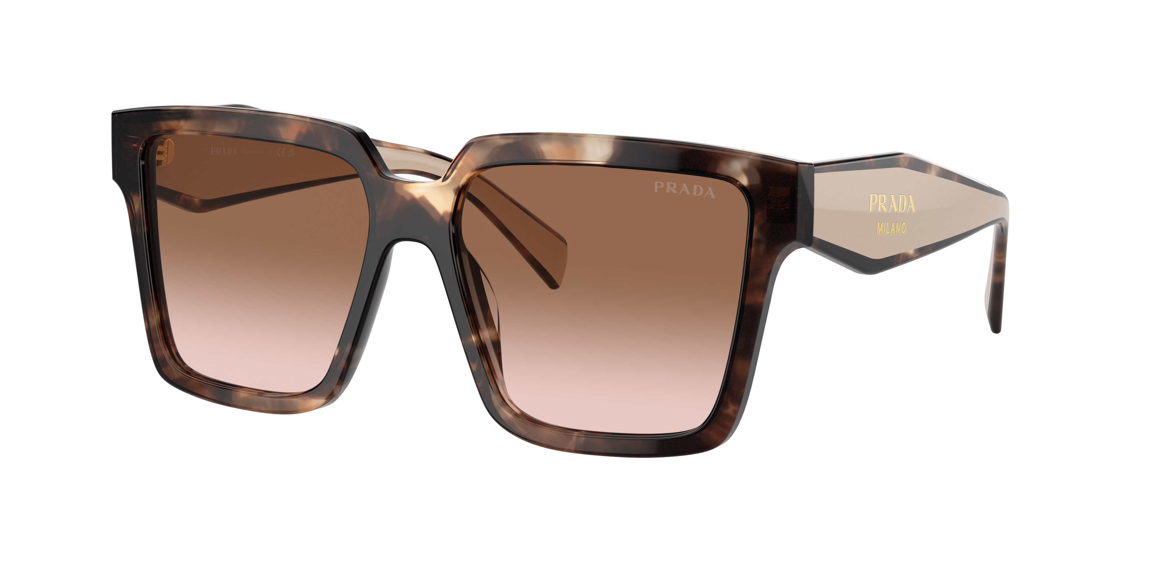 Prada Woman Sunglass Pr 24zsf In Brown Gradient