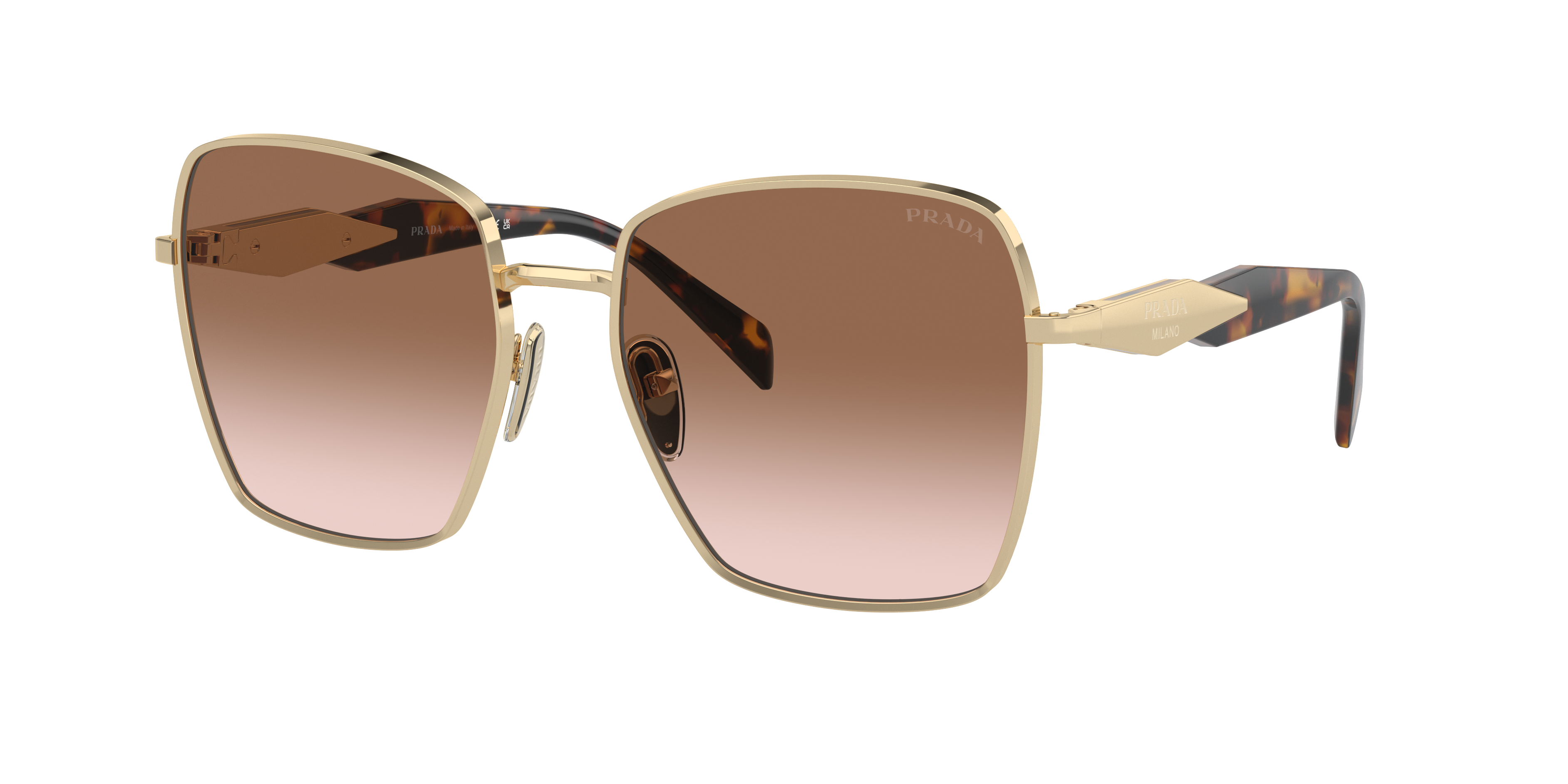 Prada Pr 64zs Zvn0a6 57mm Womens Square Sunglasses In Brown Gradient