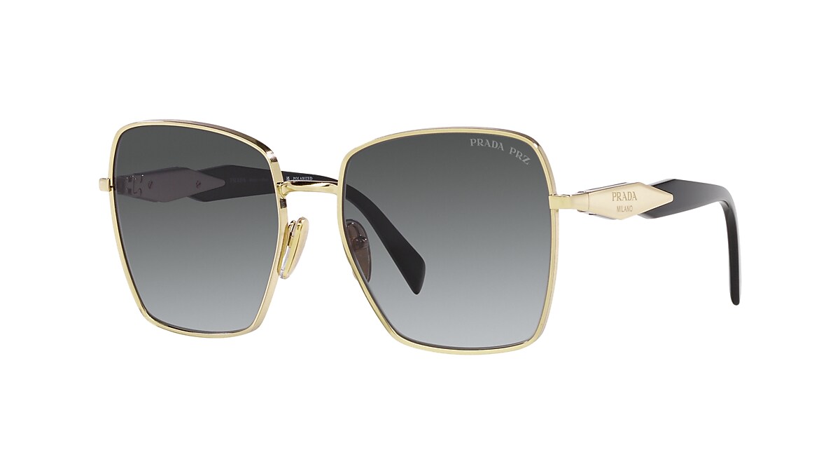 PRADA PR 64ZS Pale Gold - Women Luxury Sunglasses, Polar Grey Gradient Lens