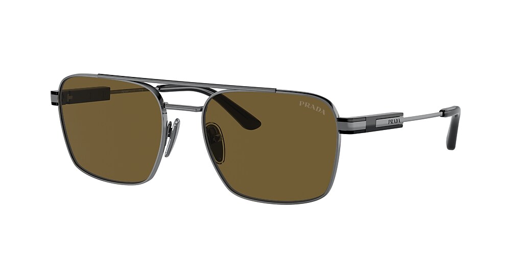 Prada PR 67ZS 56 Dark Brown & Gunmetal Sunglasses | Sunglass Hut Australia