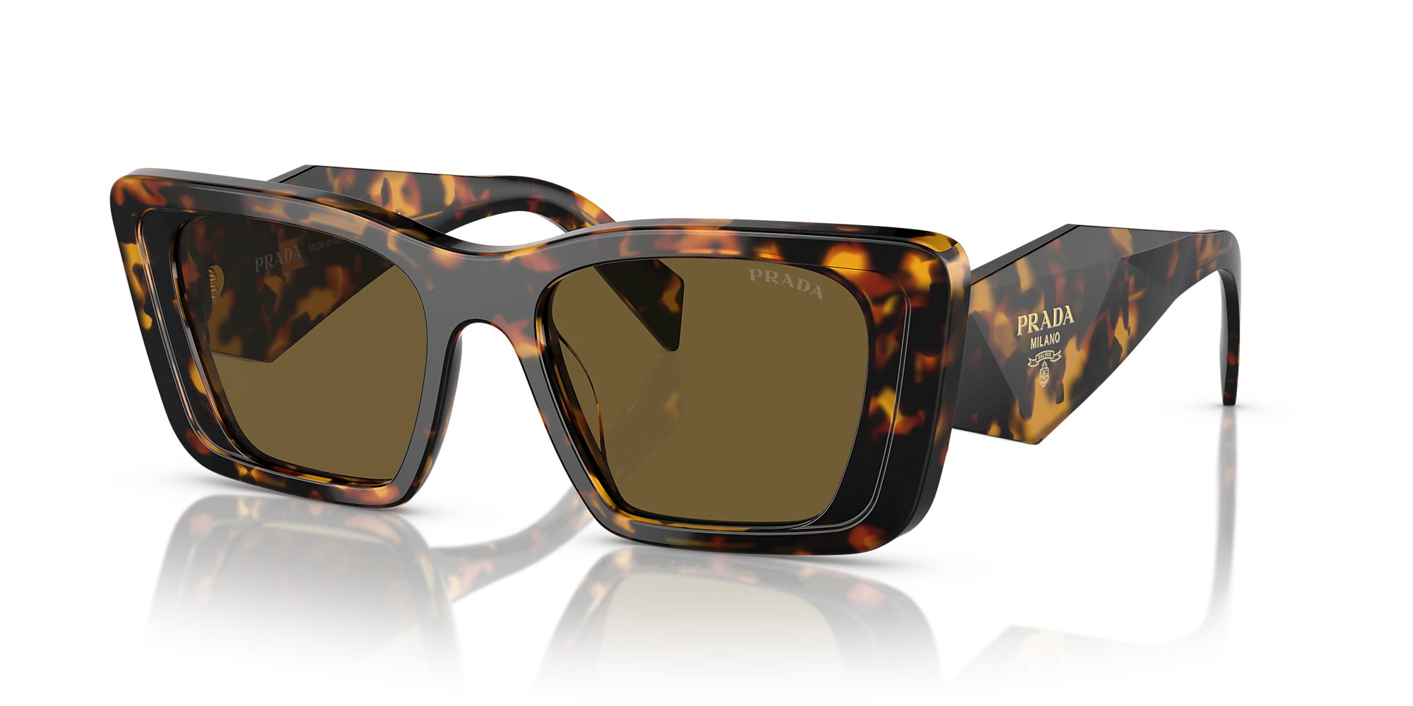 Prada PR 08YS 51 Dark Brown & Honey Tortoise Sunglasses | Sunglass Hut USA
