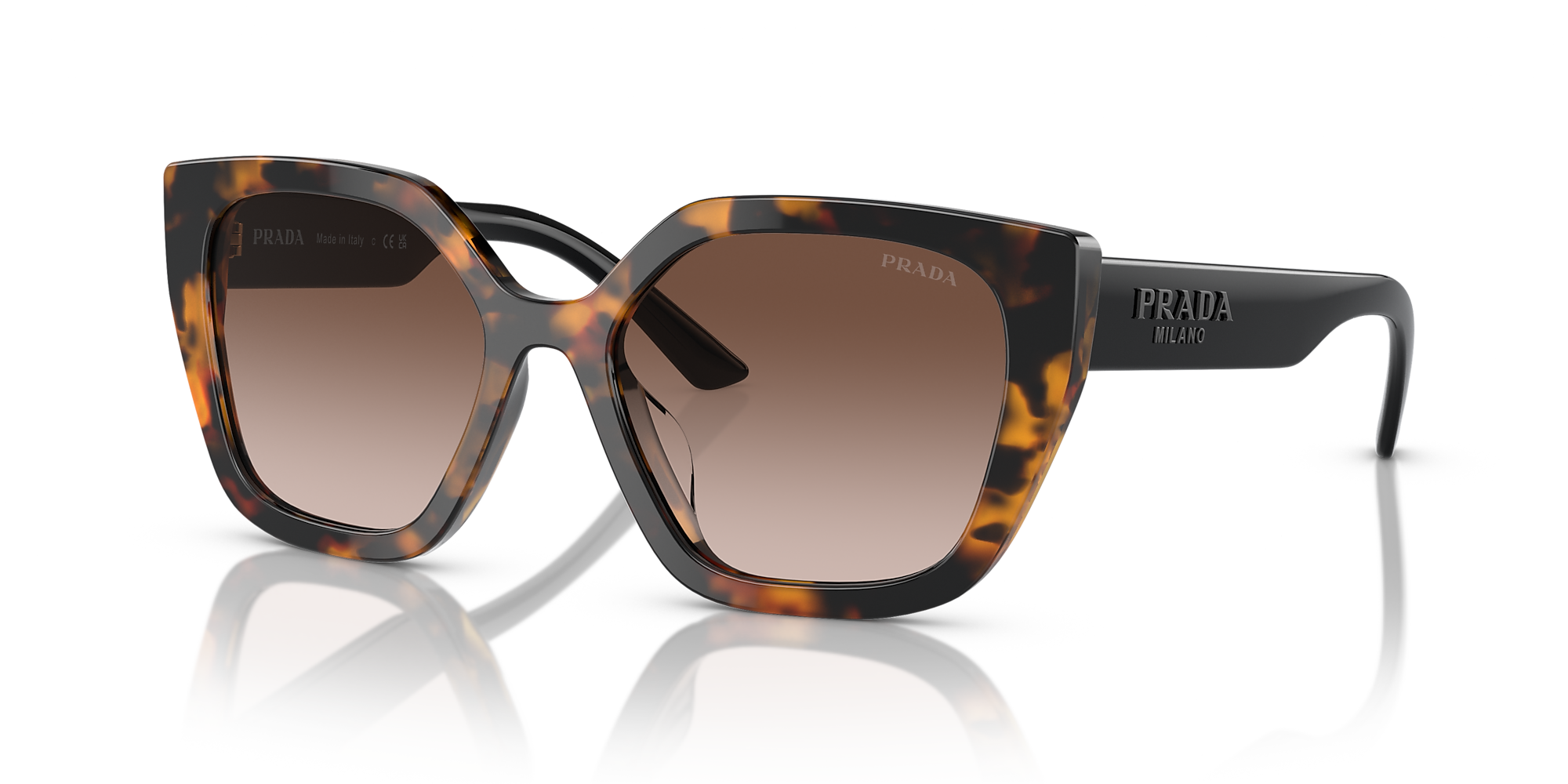 Prada PR 24XS 52 Brown Gradient & Honey Tortoise Sunglasses | Sunglass ...