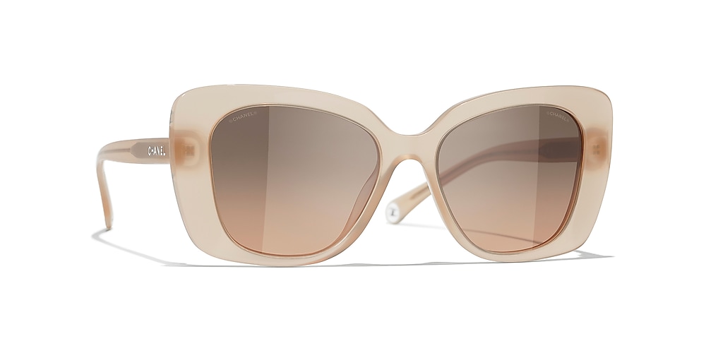 Chanel Rectangle Sunglasses CH5504 53 Light Brown & Dark Beige Sunglasses