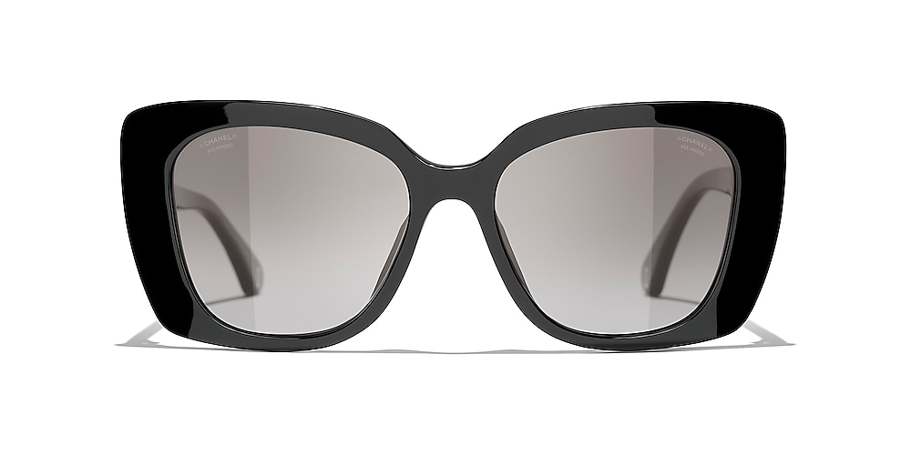 Chanel Rectangle Sunglasses CH5504 53 Gray & Black Polarised