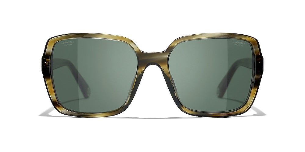 Chanel Square Sunglasses CH5505 54 Green Green Tortoise