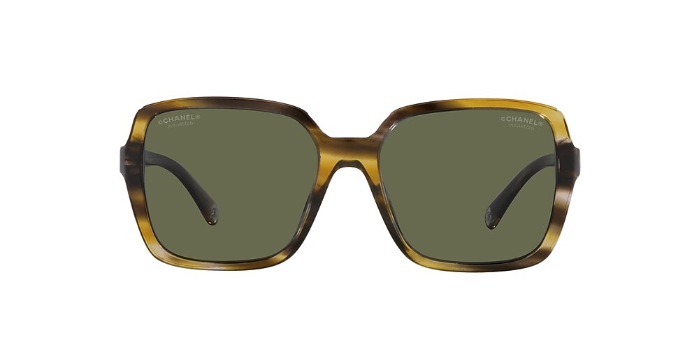 Chanel Square Sunglasses 172958 Green Tortoise