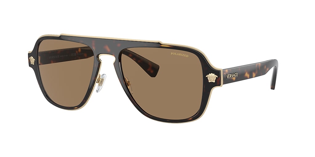 Versace VE2199 56 Orange & Havana Polarized Sunglasses | Sunglass Hut USA