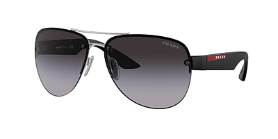 Prada Linea Rossa PS 55YS 64 Gradient Grey & Silver Sunglasses ...