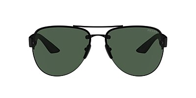 Prada Linea Rossa PS 55YS 64 Green Tuning Matte Black Sunglasses