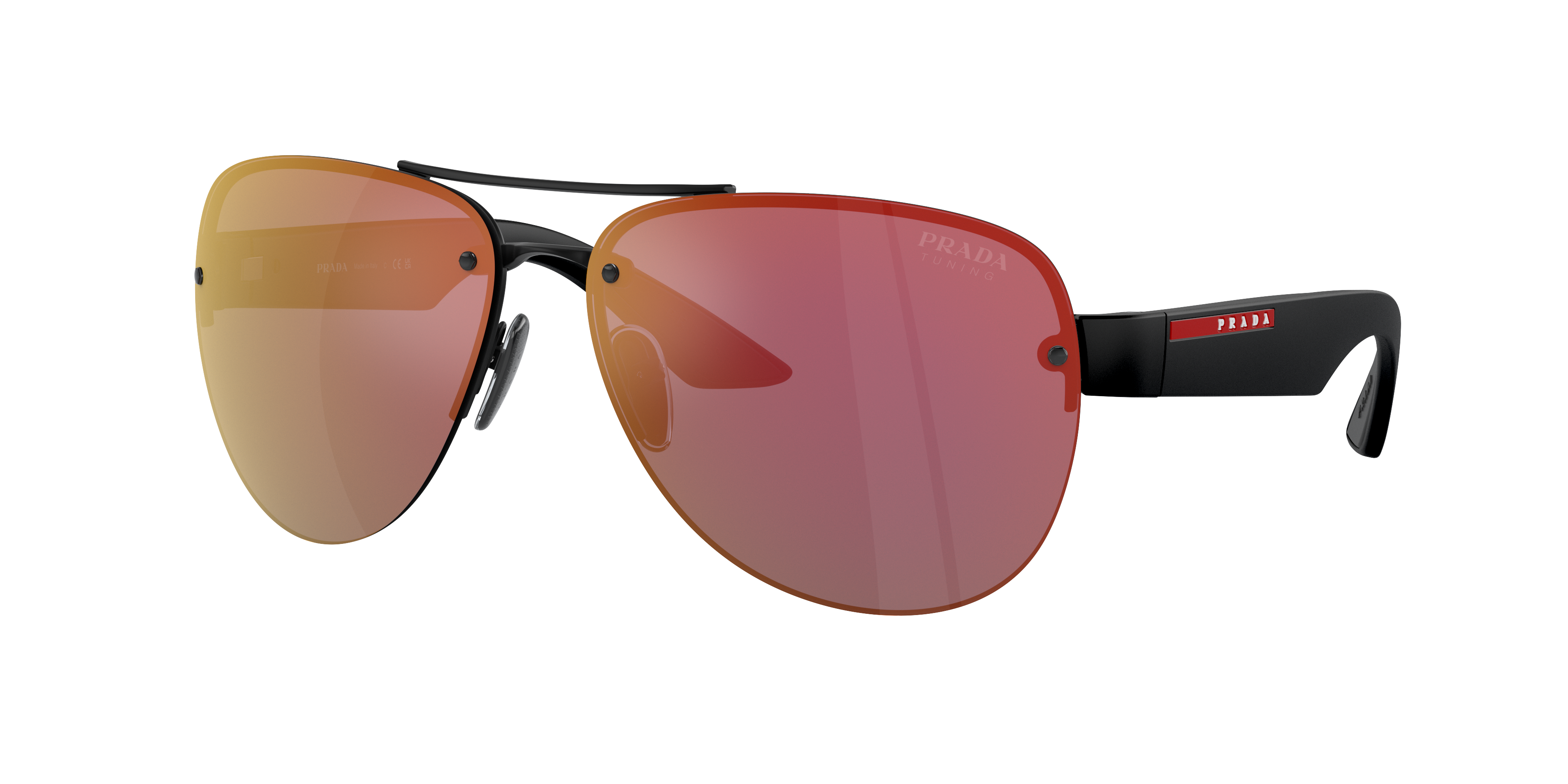 Shop Prada Linea Rossa Man Sunglass Ps 55ys In Dark Grey Mirror