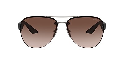 Prada Linea Rossa PS 55YS 64 Brown Gradient Gunmetal Sunglasses