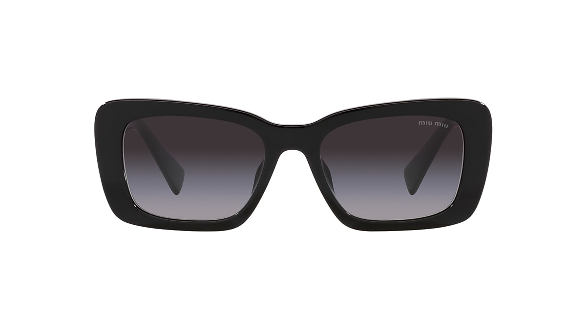 Miu Miu MU 07YS L (53 - 18) mit Grau Gläsern und Schwarz Gestell