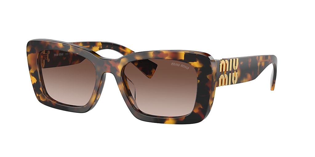 Miu Miu MU 07YS 53 Brown Gradient & Honey Havana Sunglasses | Sunglass ...