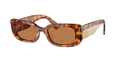 MIU MIU MU 08YS Light Havana - Women Luxury Sunglasses, Brown Lens