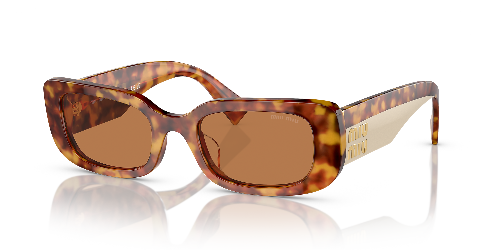 Miu Miu Mu 08ys 51 Brown And Light Havana Sunglasses Sunglass Hut New Zealand 