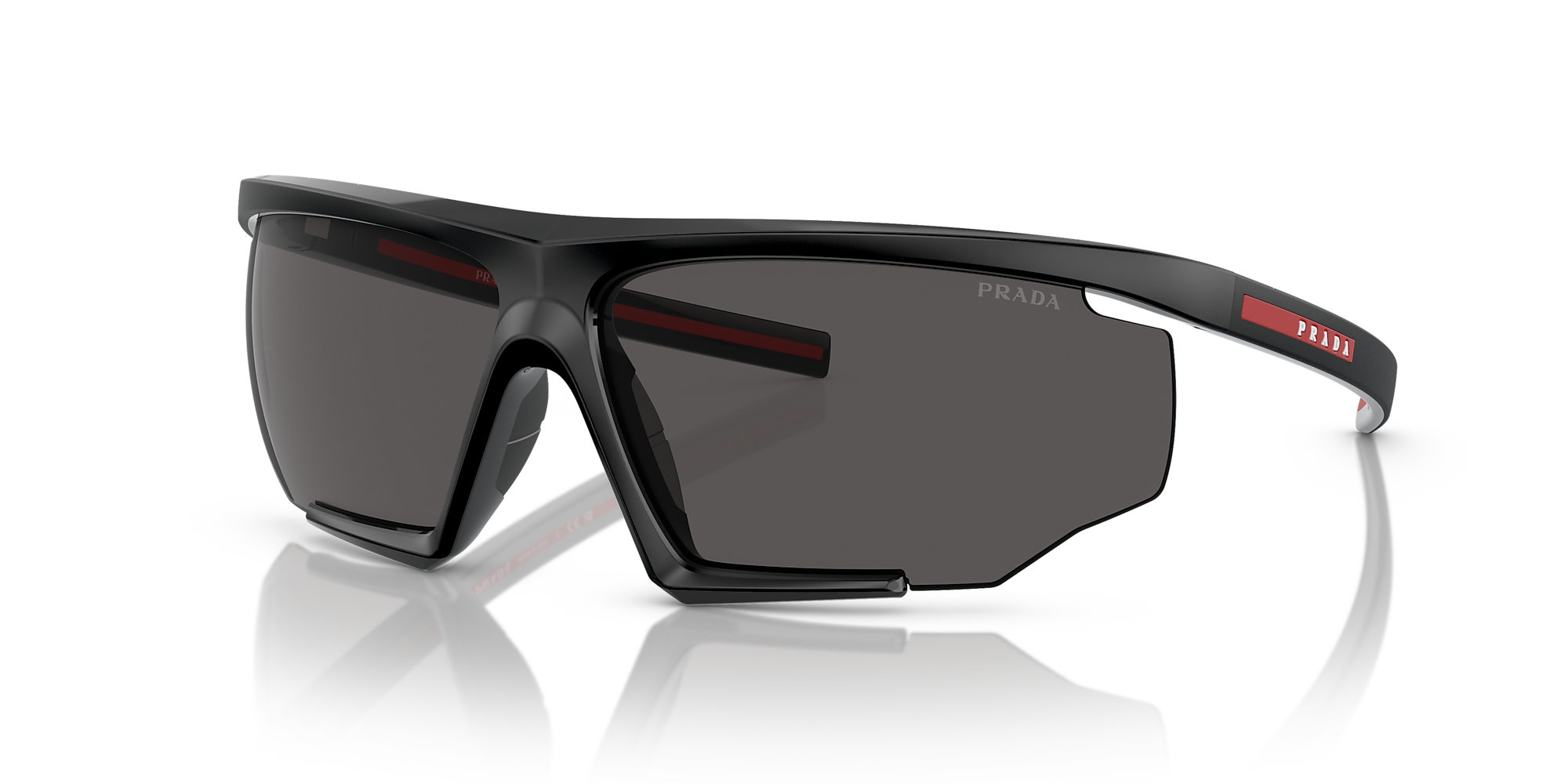 Prada Linea Rossa PS 07YS 76 Dark Grey & Black Rubber Sunglasses ...