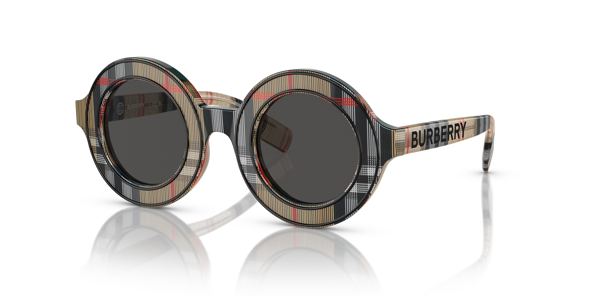 Burberry JB4386 Kids 40 Dark Grey & Vintage Check Sunglasses Sunglass