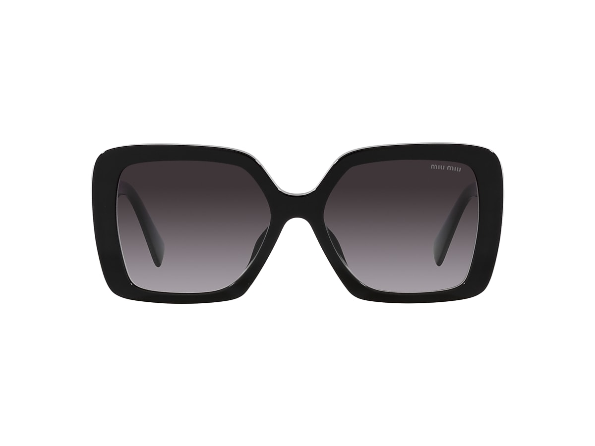 Miu Miu MU 10YS 56 Grau Verlaufstönung & Schwarz Sunglasses 