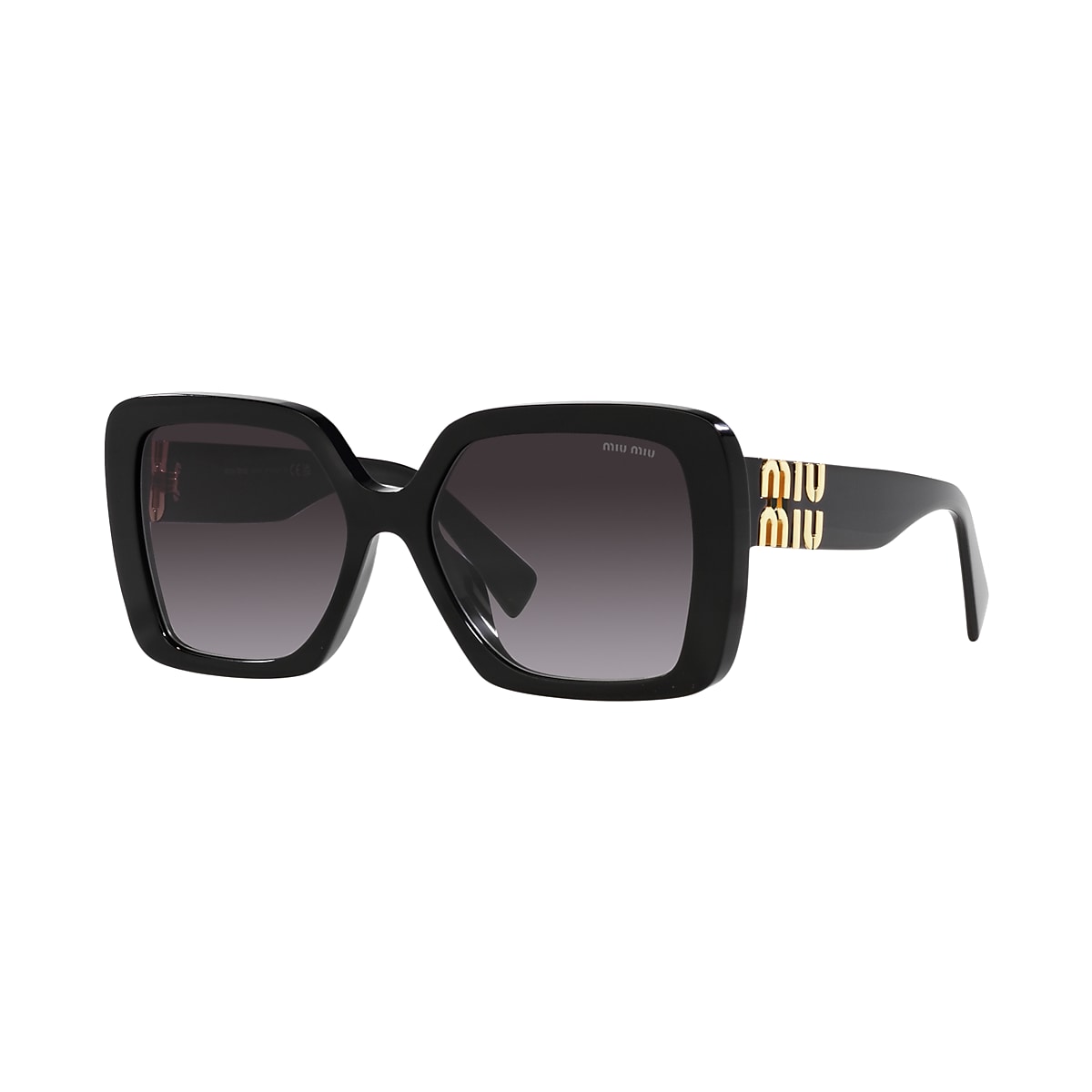 MIU MIU MU 10YS Black - Women Luxury Sunglasses, Grey Gradient Lens