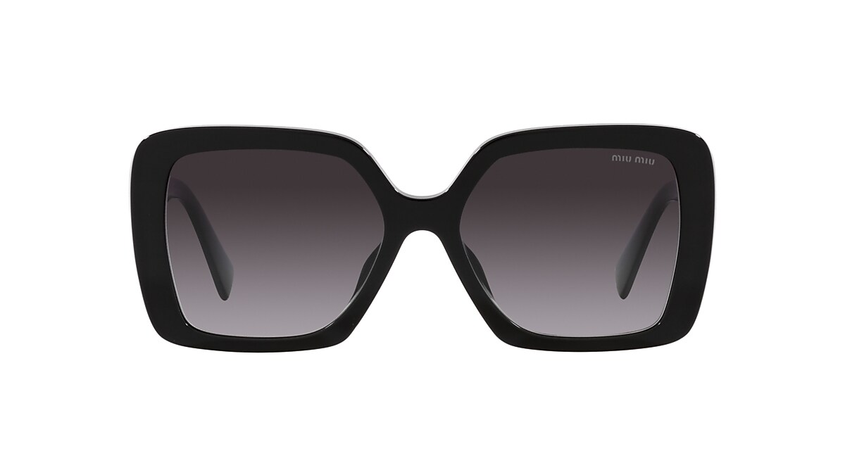 Miu Miu MU 10YS 56 Grau Verlaufstönung & Schwarz Sunglasses 