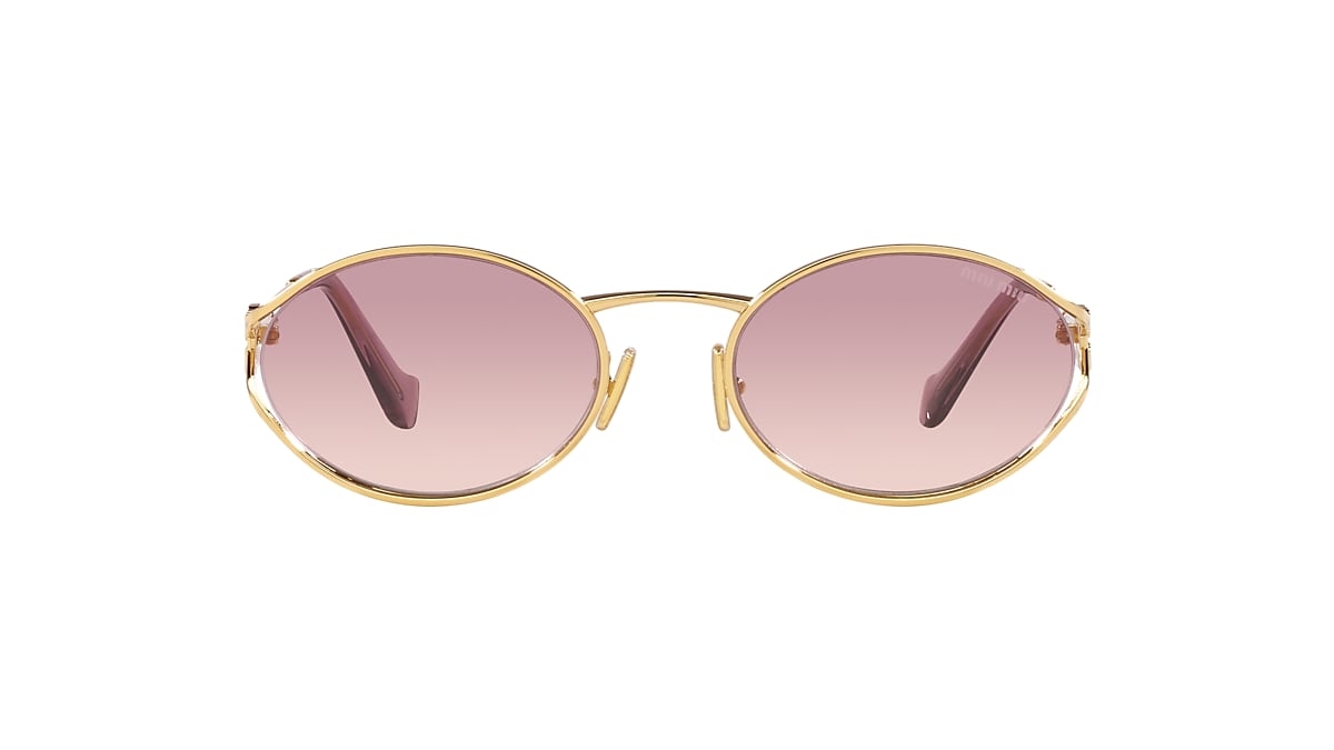 Miu Miu MU 52YS 54 Braun Verlauf Violett & Gold Sunglasses 
