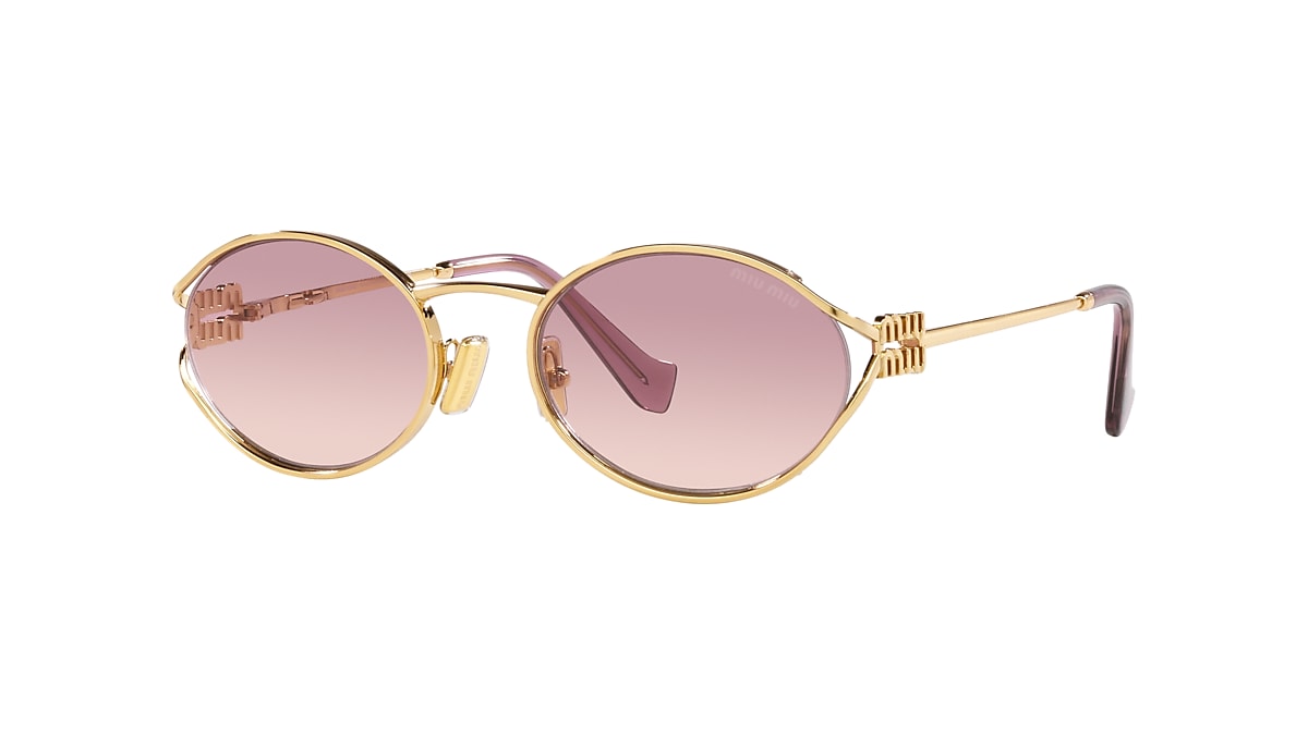 Miu Miu MU 52YS 54 Braun Verlauf Violett & Gold Sunglasses 