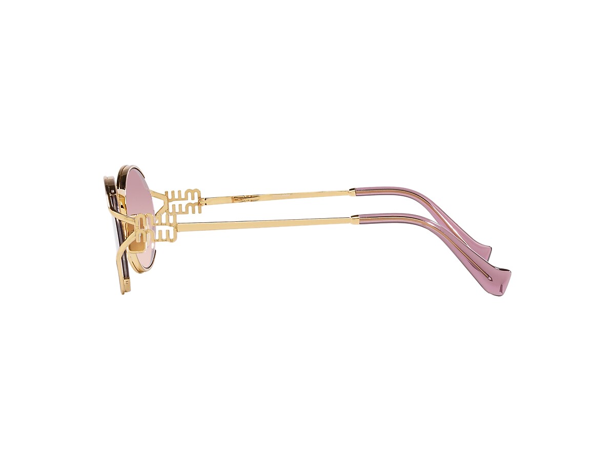 Miu Miu MU 52YS 54 Brown Gradient Violet & Gold Sunglasses 