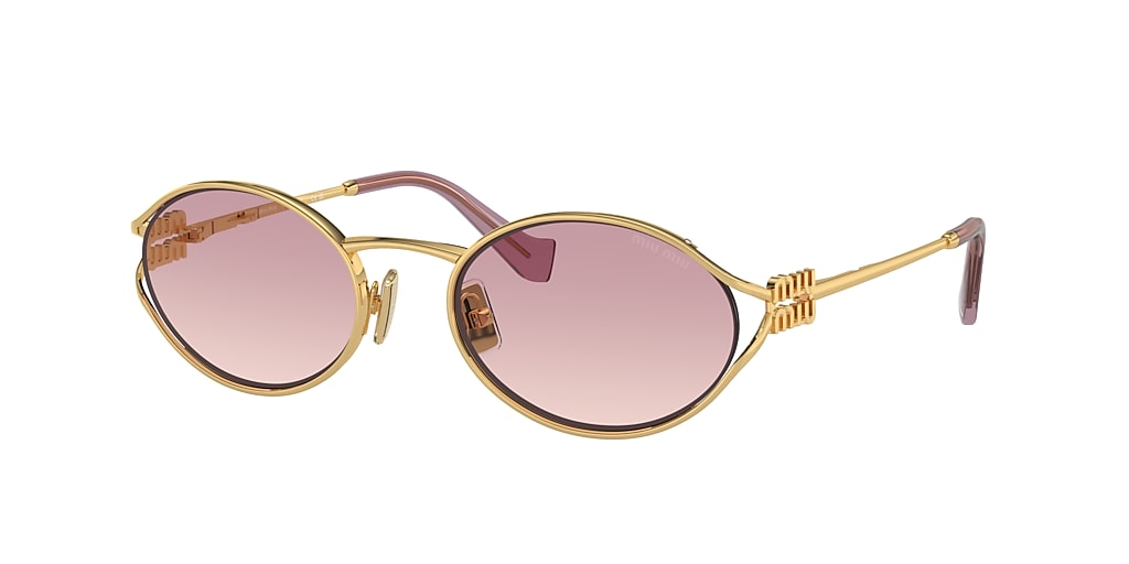 Miu Miu MU 52YS 54 Brown Gradient Violet & Gold Sunglasses | Sunglass ...