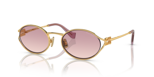 Óculos de sol Miu Miu Miu Miu Logo MU52YS, formato aviador, armação em acetato, lente marrom sólida