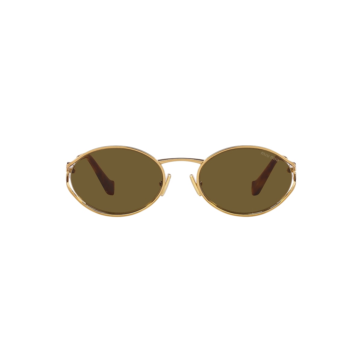 Miu Miu MU 52YS 54 Dunkelbraun & Brass Gold Sunglasses | Sunglass 
