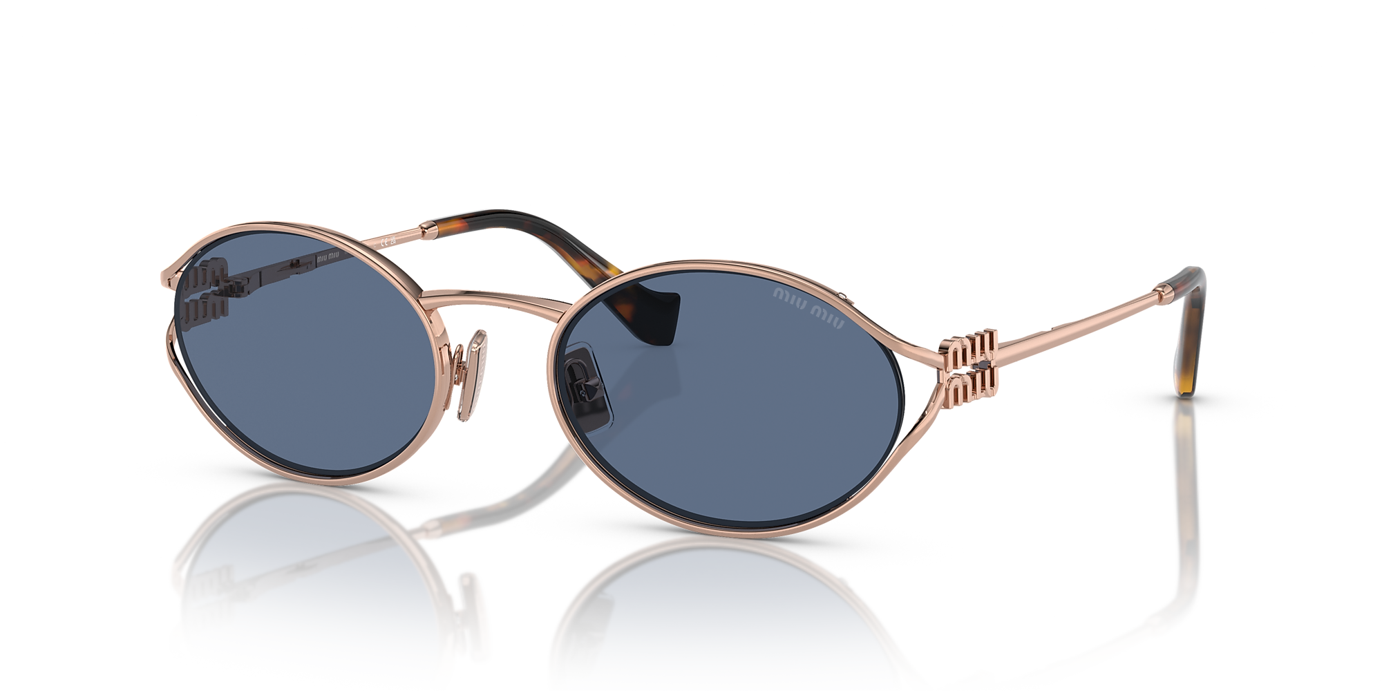 Miu Miu MU 52YS 54 Dark Blue & Pink Gold Sunglasses Sunglass Hut New