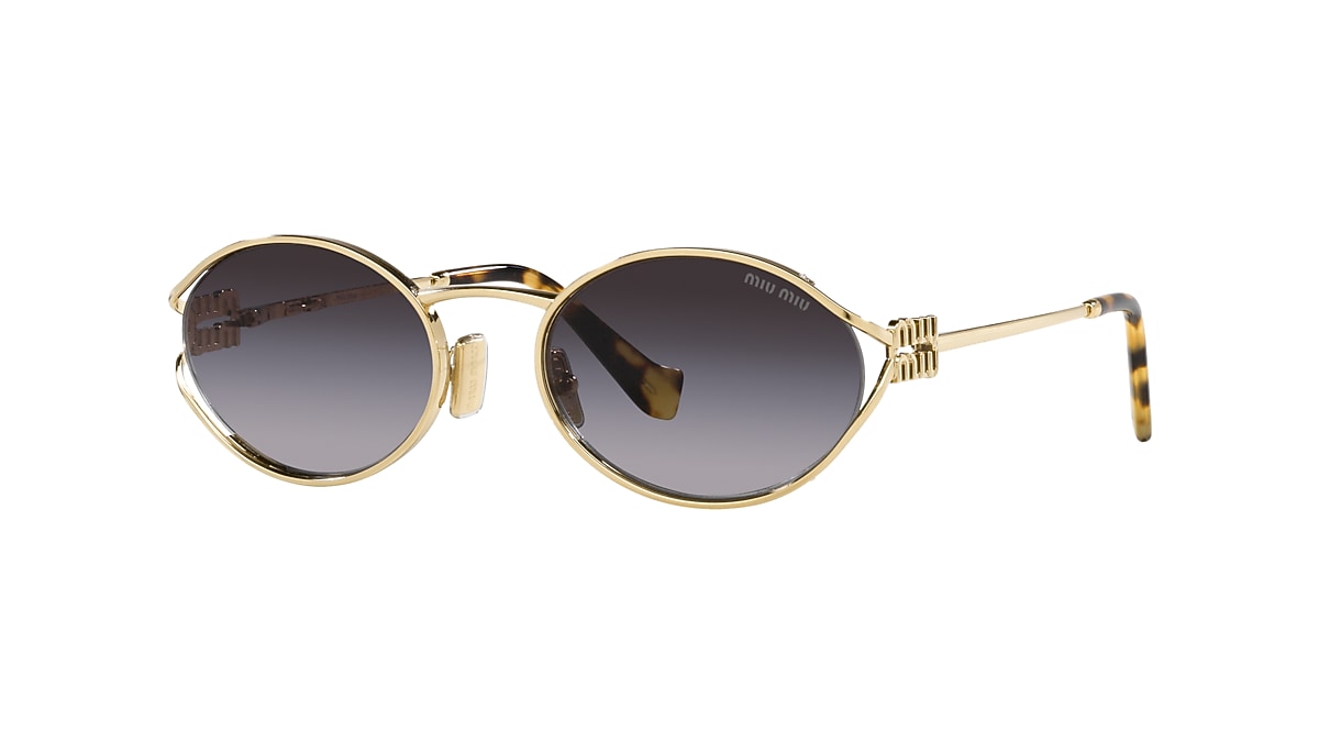 Miu Miu MU 52YS 54 Grey Gradient & Pale Gold Sunglasses | Sunglass 