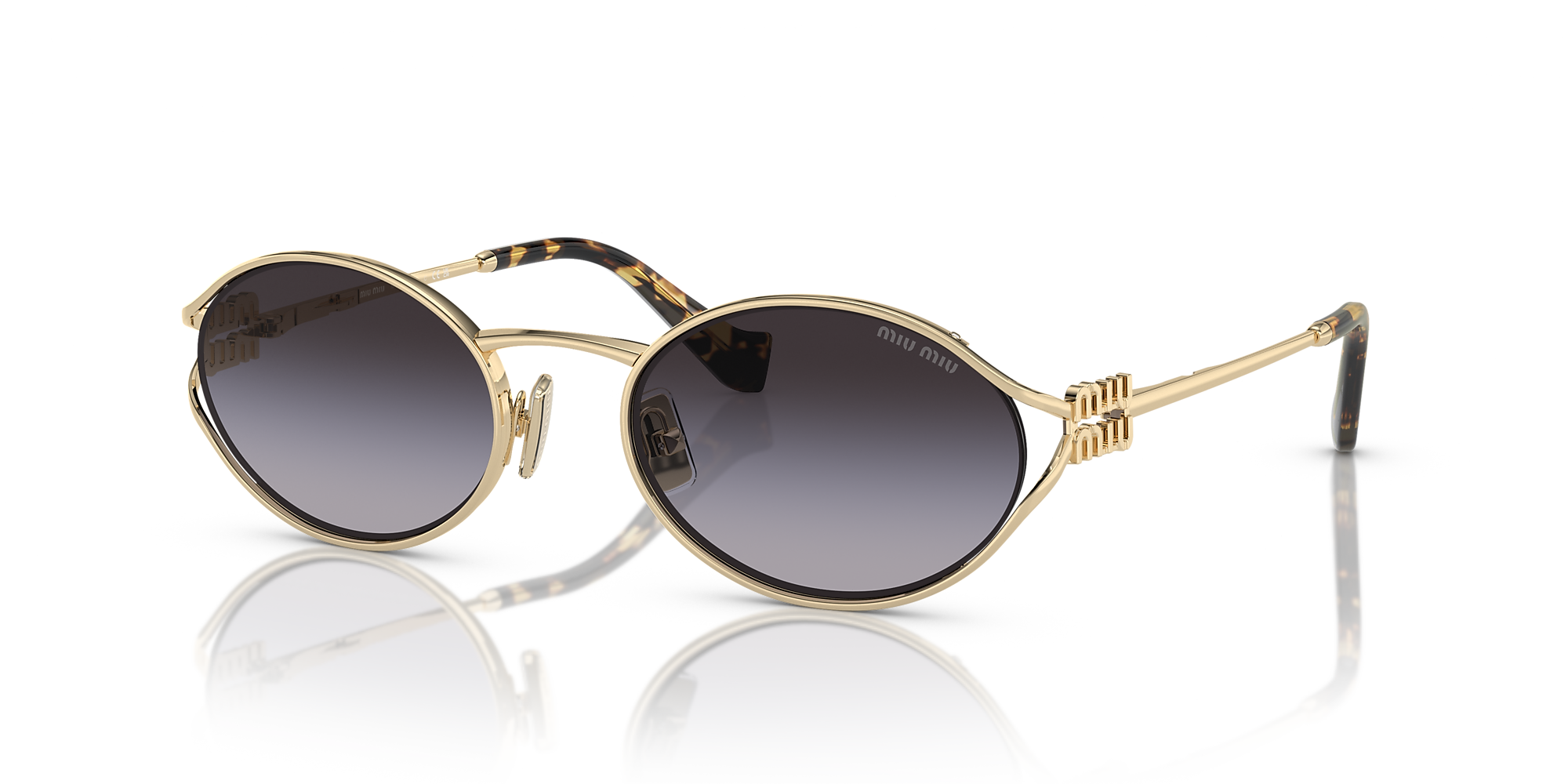 Miu Miu MU 52YS 54 Grey Gradient & Pale Gold Sunglasses | Sunglass Hut USA