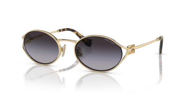 Óculos de sol Miu Miu Miu Miu Logo MU52YS, formato aviador, armação em acetato, lente cinza degradê