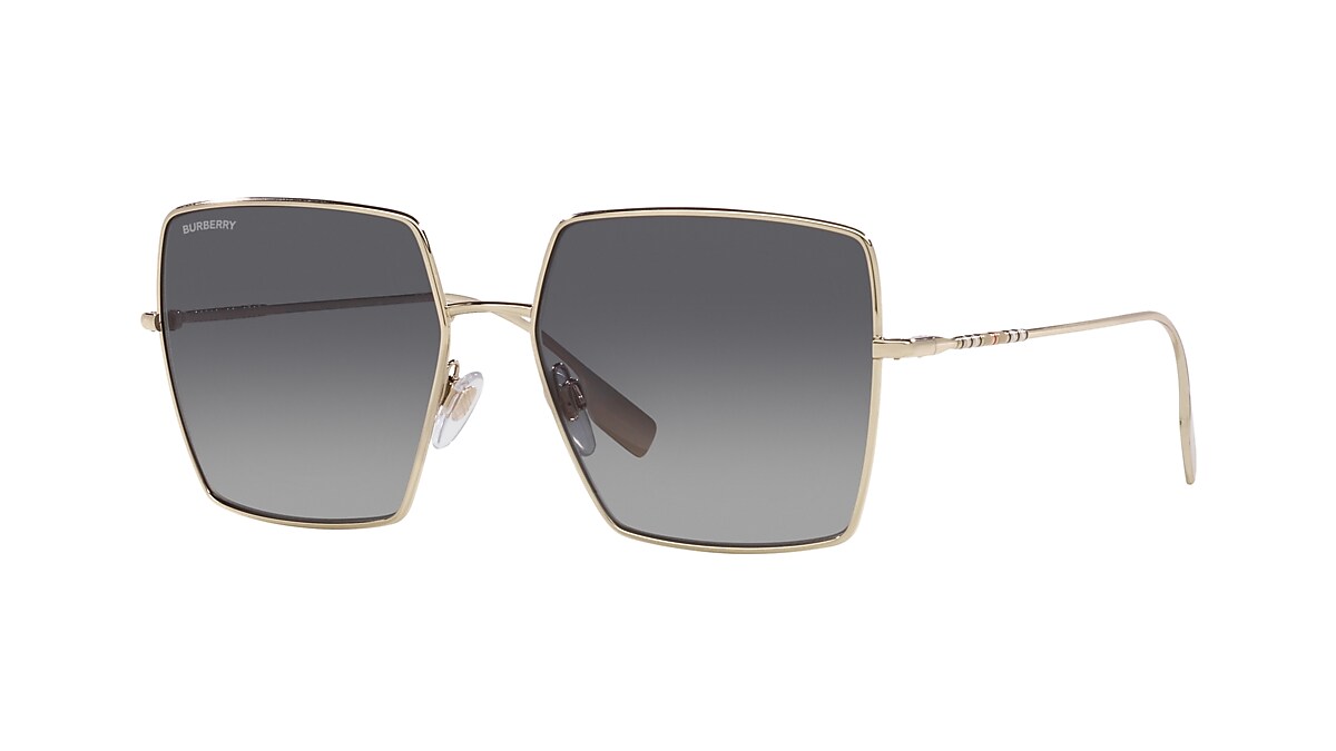BURBERRY BE3133 Daphne Light Gold - Woman Luxury Sunglasses, Polar Grey  Gradient Lens