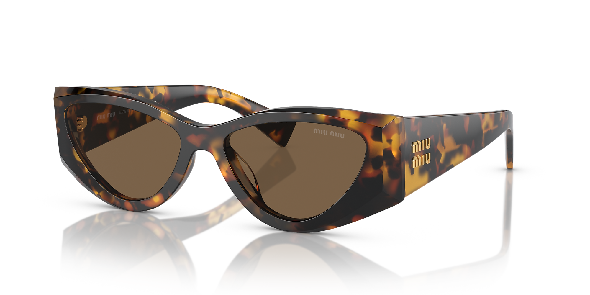 Miu Miu MU 06YS 54 Dark Brown & Havana Honey Sunglasses | Sunglass Hut USA