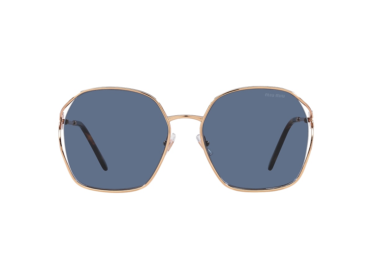 Miu Miu MU 52WS 60 Dark Blue & Rose Gold Sunglasses | Sunglass Hut USA 