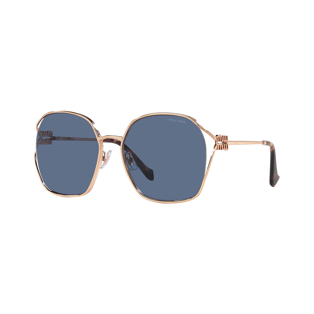 Miu Miu MU 52WS 60 Dark Blue & Rose Gold Sunglasses | Sunglass Hut USA 