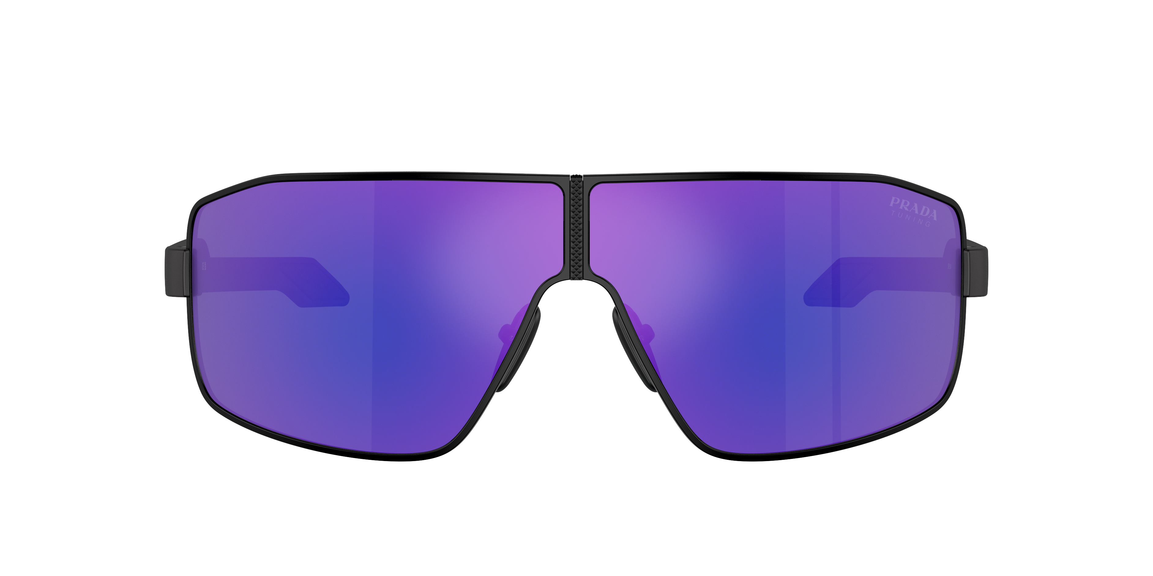 Shop Prada Linea Rossa Man Sunglass Ps 54ys In Dark Blue Violet Mirror