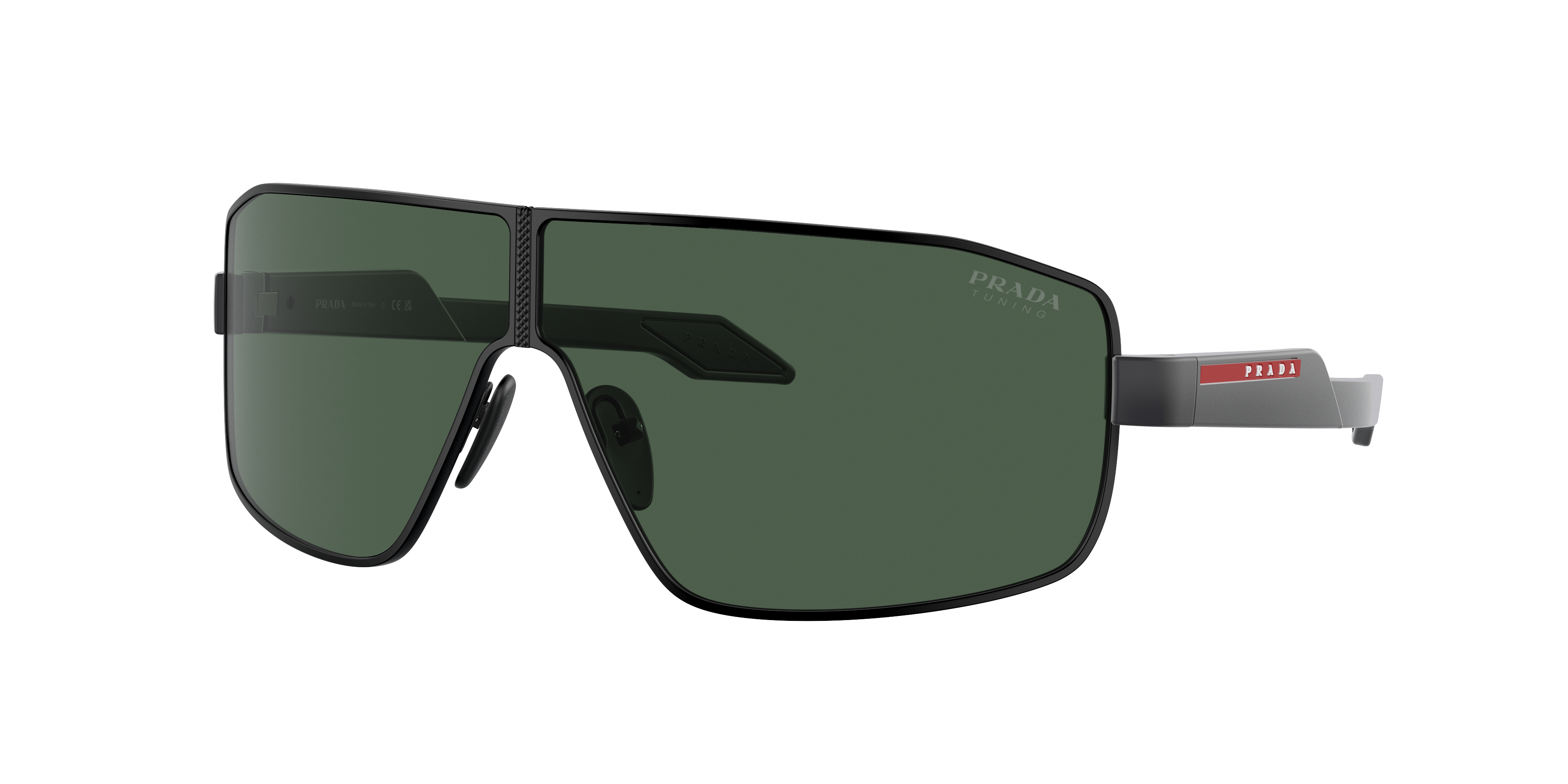 Prada Linea Rossa PS 54YS 74 Dark Green Black Sunglasses